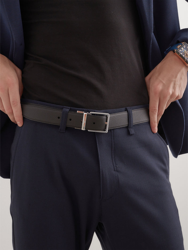 Colt Reversible Leather Belt with Neu B Nickel Buckle
