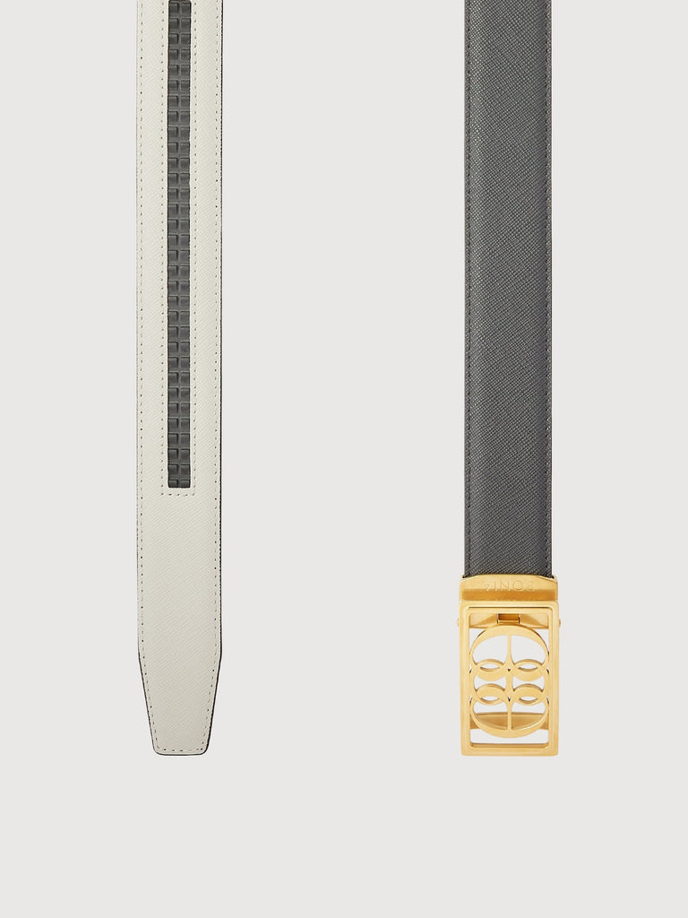 Beno Non-Reversible Leather Belt with Gold Auto Lock Buckle - BONIA