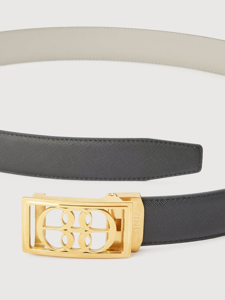 Beno Non-Reversible Leather Belt with Gold Auto Lock Buckle - BONIA