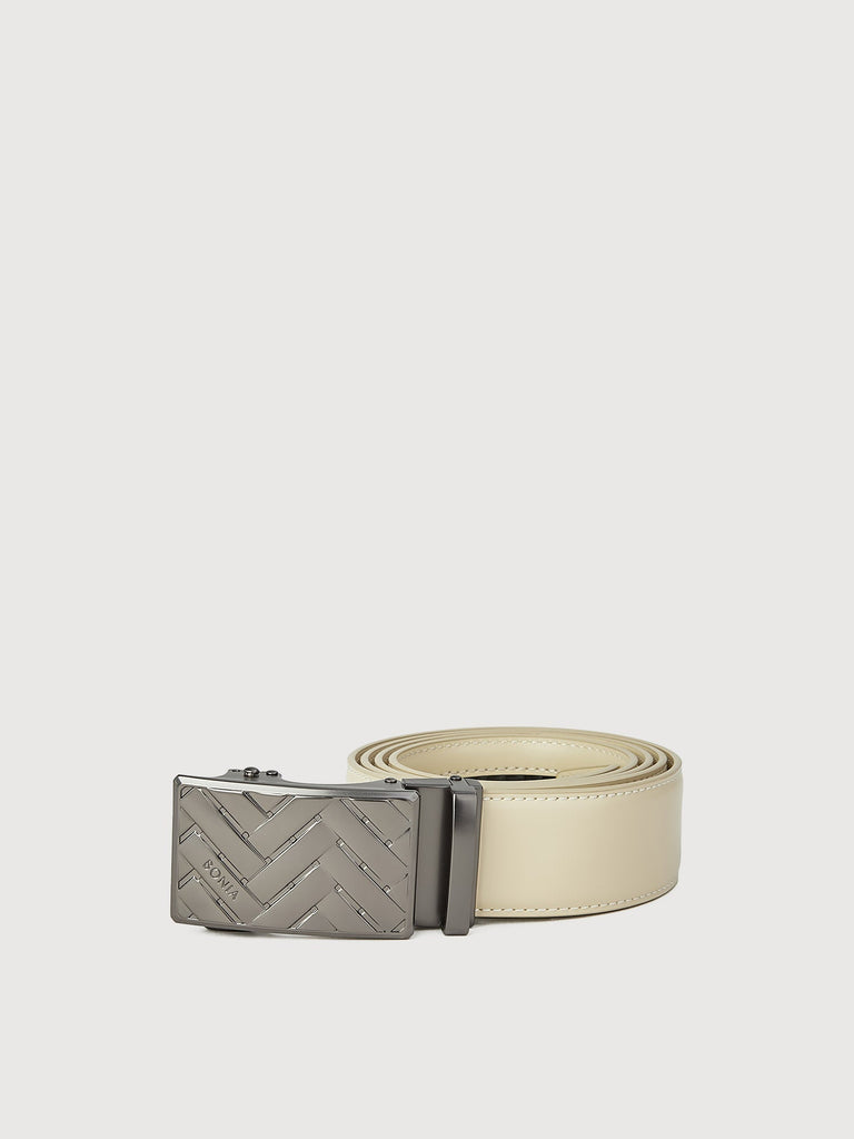 Beno Non-Reversible Leather Belt with Gunmetal Auto Lock Buckle - BONIA