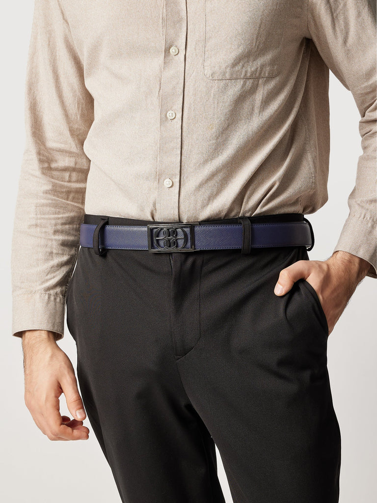 Beno Non - Reversible Leather Belt with Gunmetal Auto Lock Buckle - BONIA