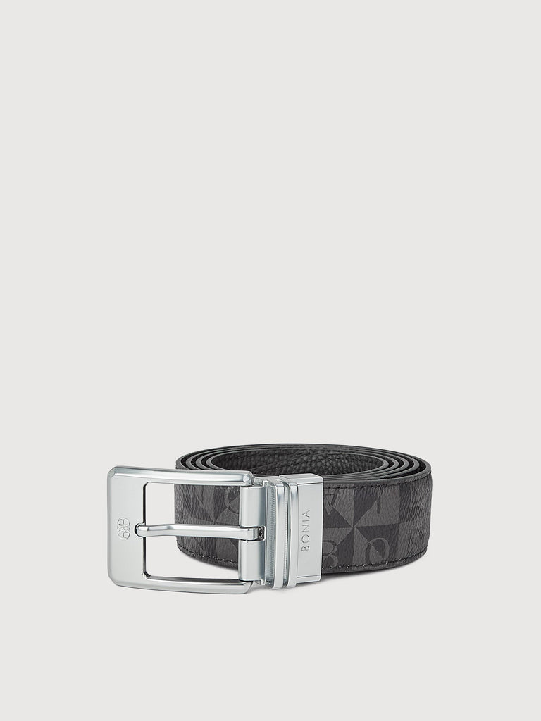 Colt Monogram Reversible Leather Belt with Nickel Buckle - BONIA