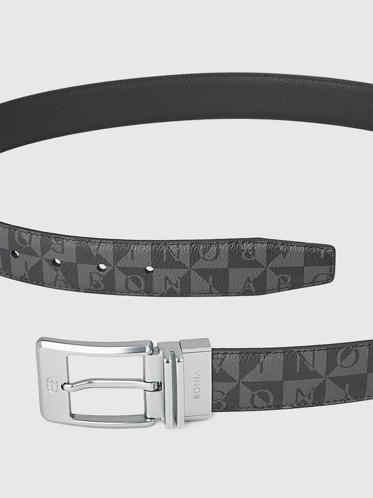 Colt Monogram Reversible Leather Belt with Nickel Buckle - BONIA