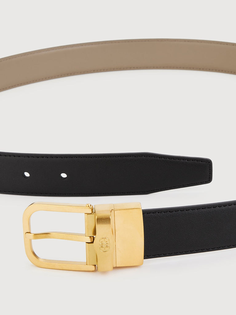 Colt Reversible Leather Belt with Gold Buckle - BONIA