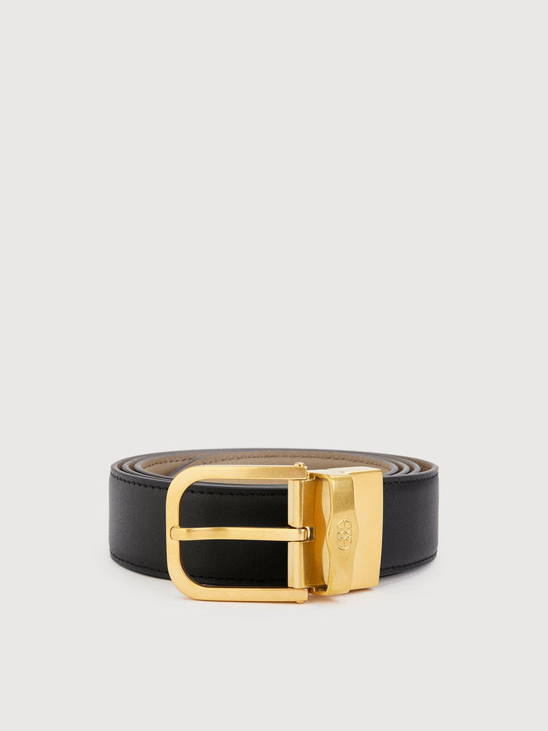 Colt Reversible Leather Belt with Gold Buckle - BONIA