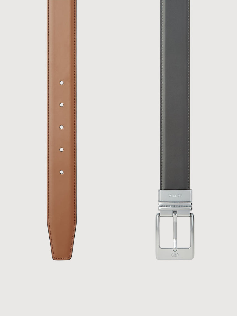 Colt Reversible Leather Belt with Nickel Buckle - BONIA