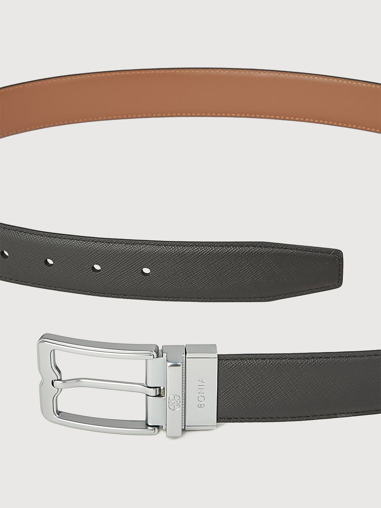 Colt Reversible Leather Belt with Nickel Buckle - BONIA