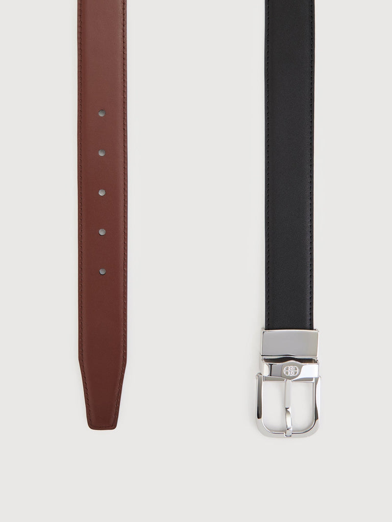 Colt Reversible Leather Belt with Nickel Buckle - BONIA