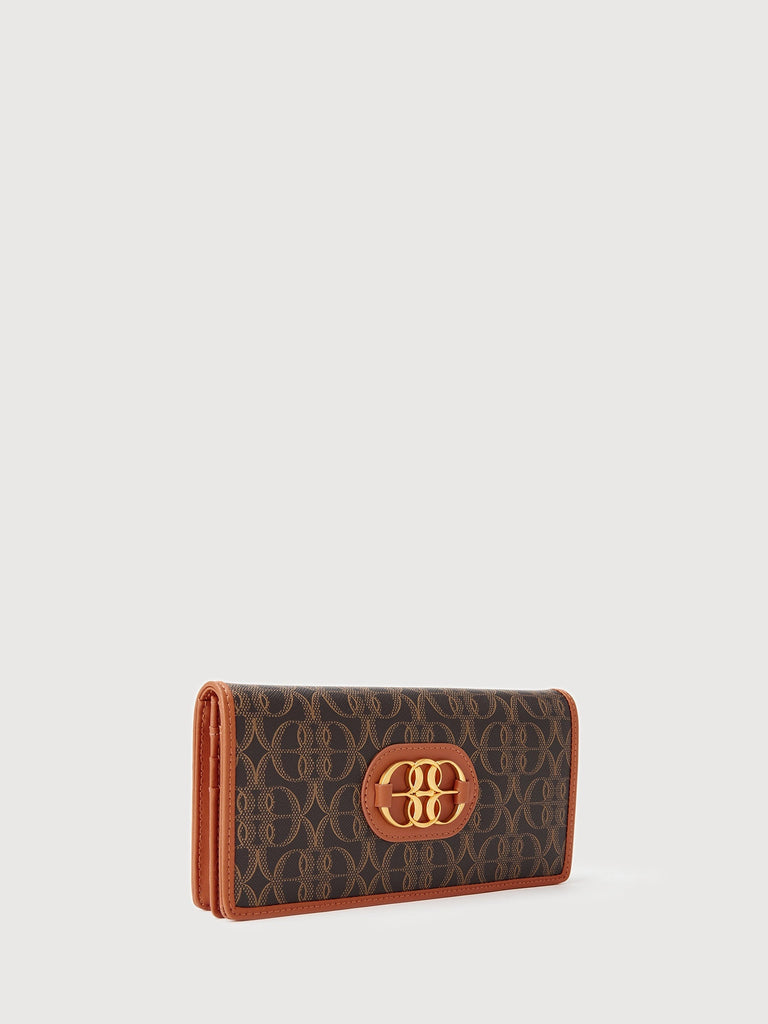 La Luna Monogram 2 Fold Long Wallet - BONIA