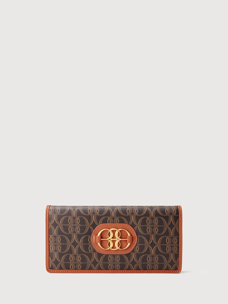 La Luna Monogram 2 Fold Long Wallet - BONIA