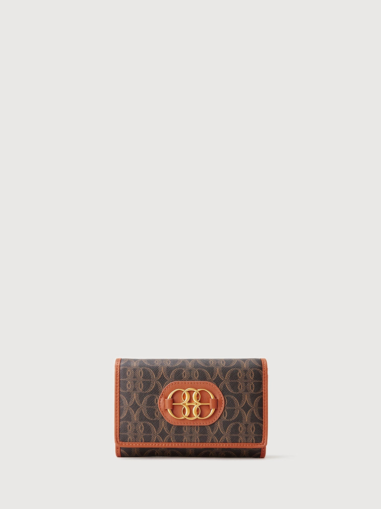 La Luna Monogram 3 Fold Short Wallet - BONIA