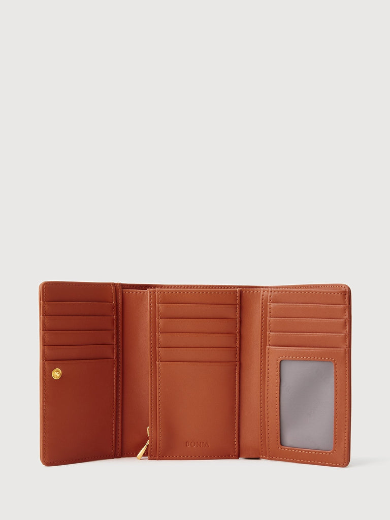 La Luna Monogram 3 Fold Short Wallet - BONIA