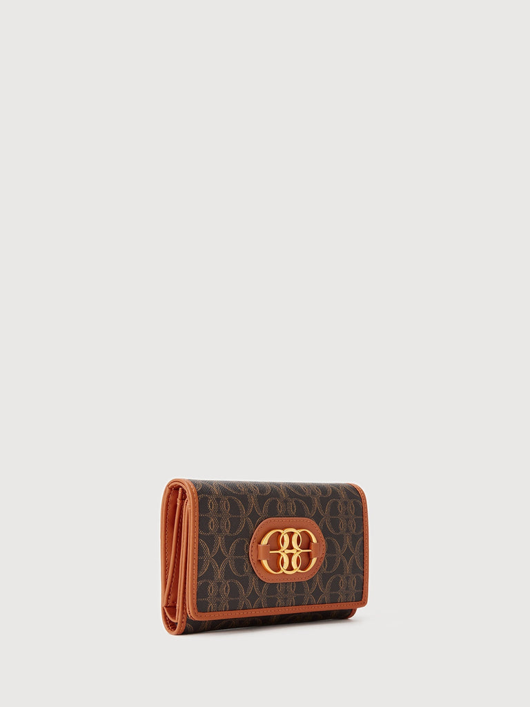 La Luna Monogram 3 Fold Short Wallet - BONIA