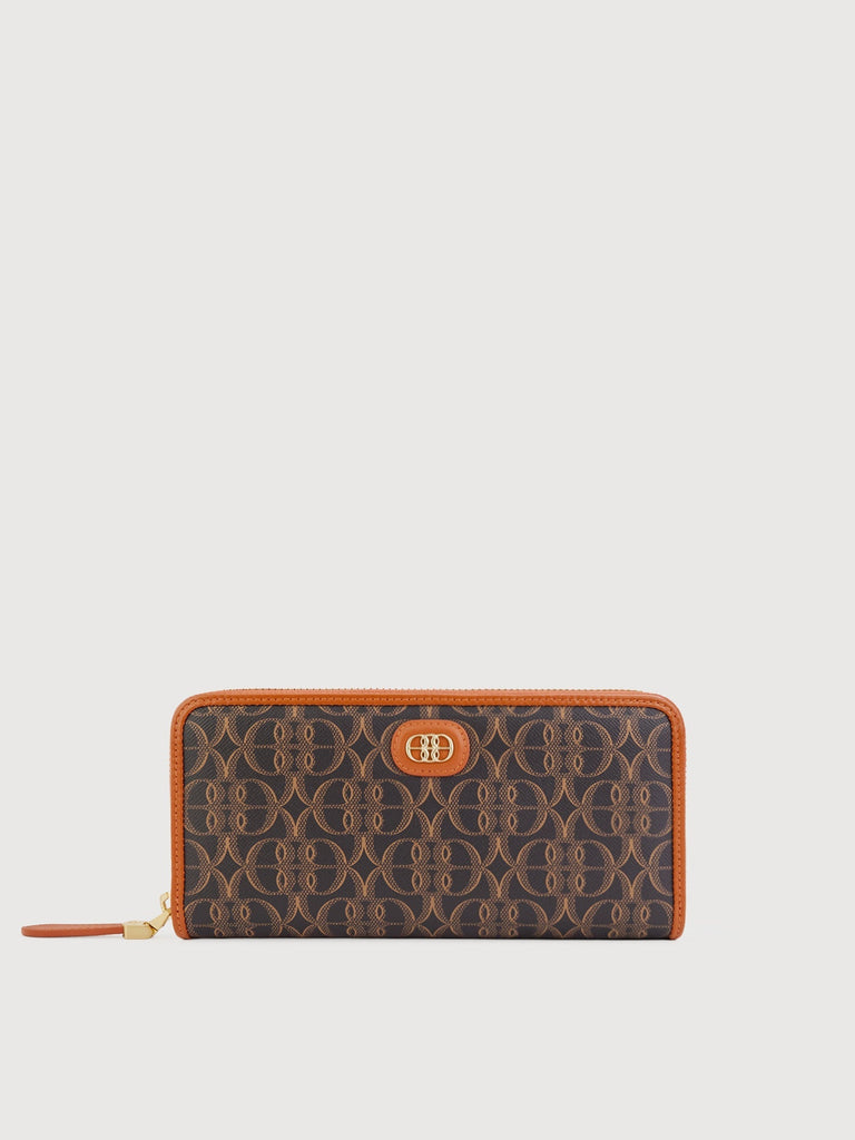 La Luna Monogram Long Zipper Wallet - BONIA