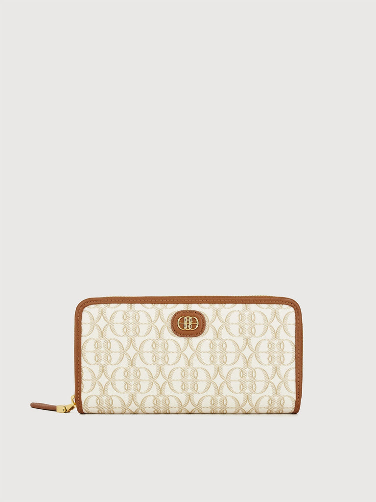 La Luna Monogram Zipper Long Wallet - BONIA