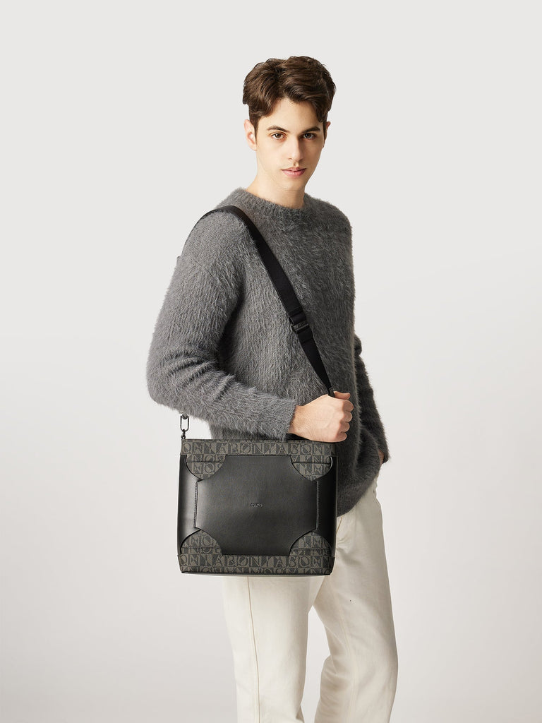 Mano Oversized Monogram Messenger Bag - BONIA