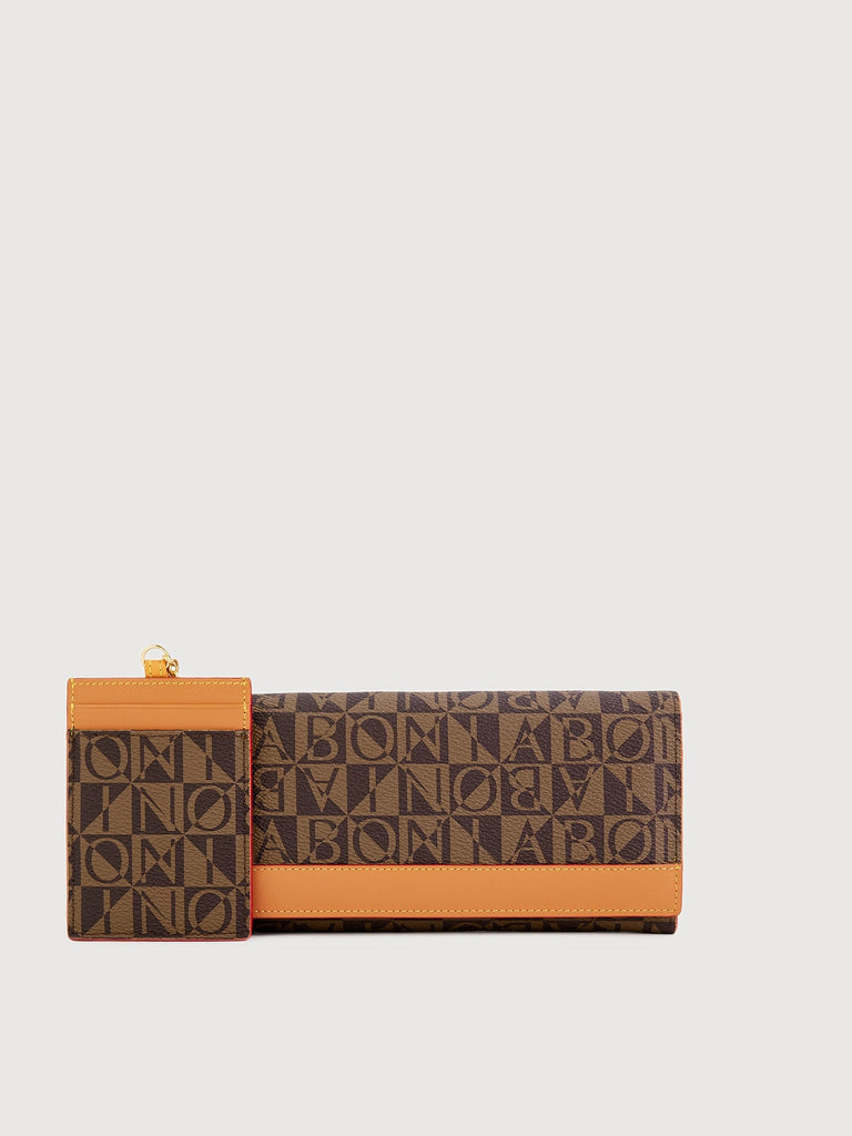 Monogram 2 Fold Long Wallet - BONIA