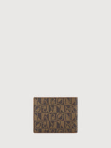 Monogram Unisex Flap-Up Card Wallet - BONIA