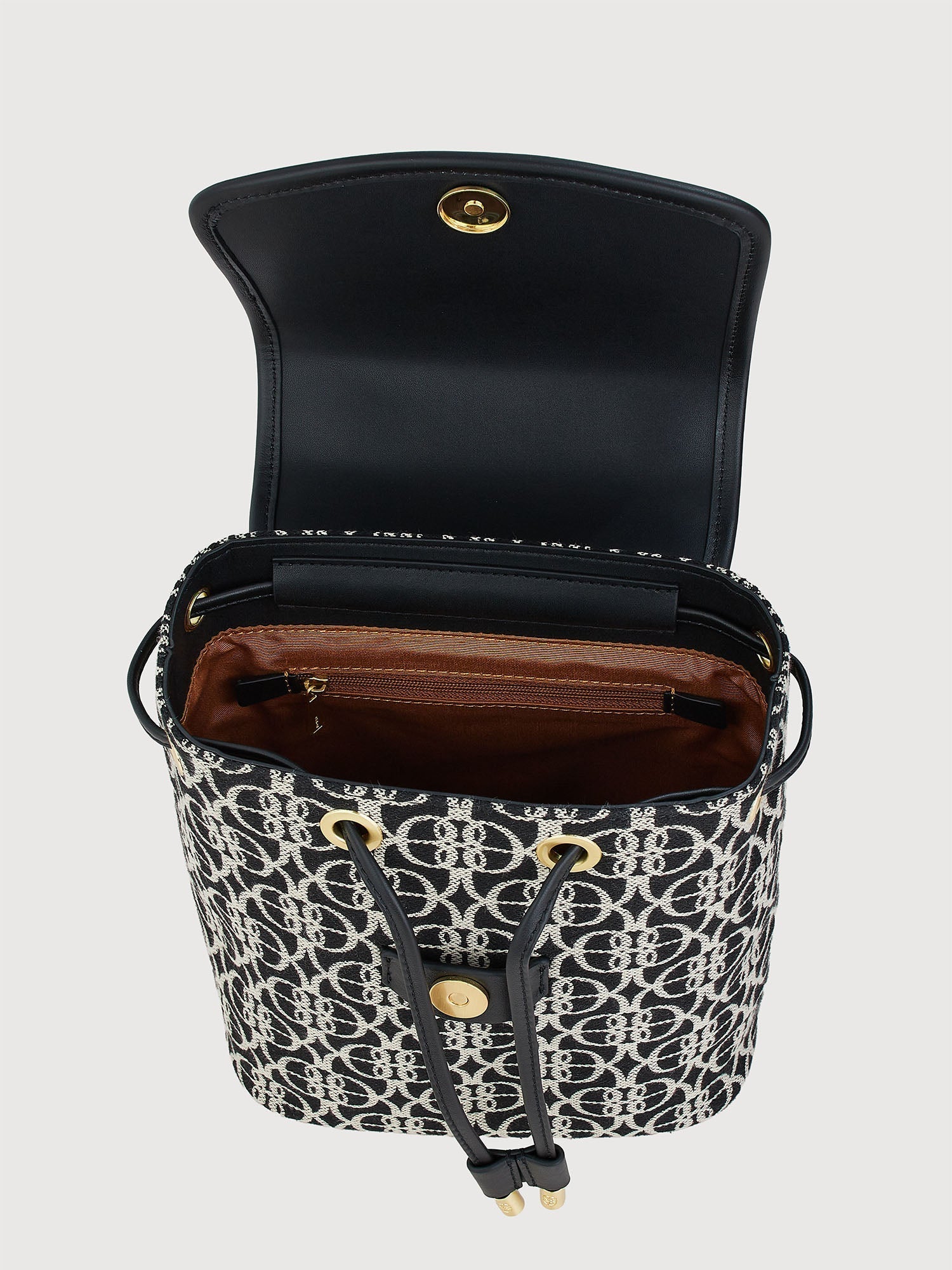 bonia leather backpack Nadia Monogram Backpack