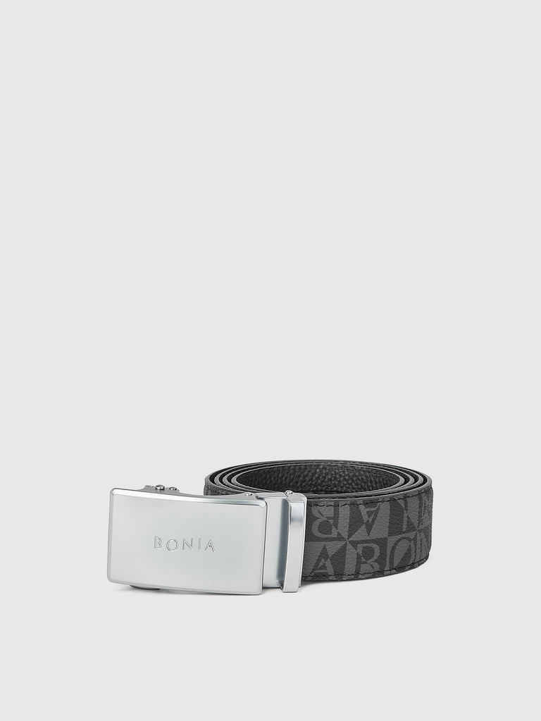 Nello Monogram Reversible Leather Belt with Auto Lock Buckle - BONIA