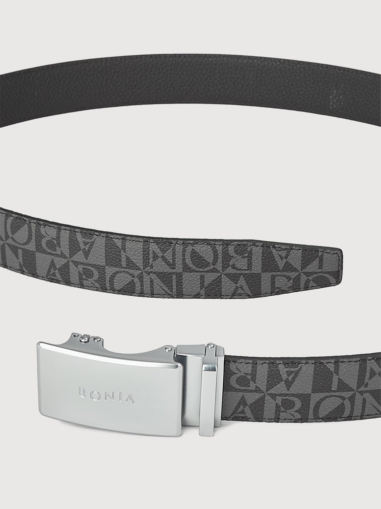 Nello Monogram Reversible Leather Belt with Auto Lock Buckle - BONIA