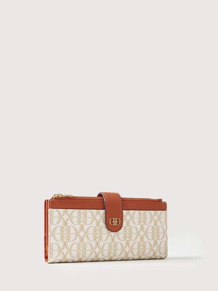 [PRE ORDER] La Luna Monogram 3 Fold Long Zipper Wallet - BONIA