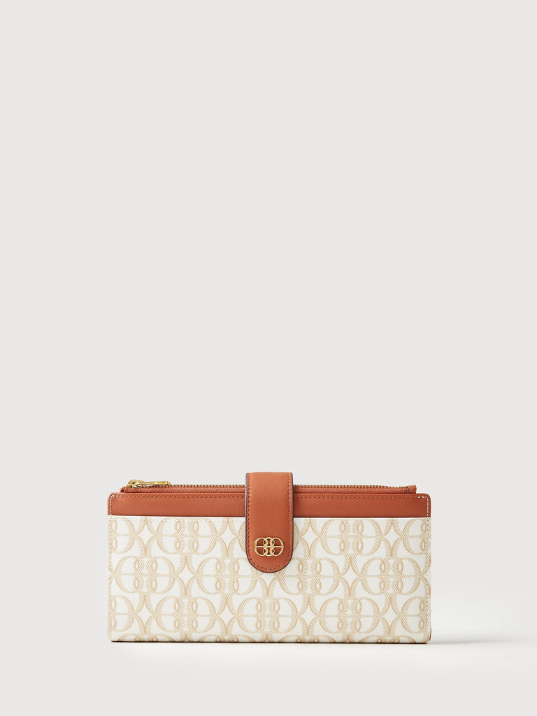 [PRE ORDER] La Luna Monogram 3 Fold Long Zipper Wallet - BONIA