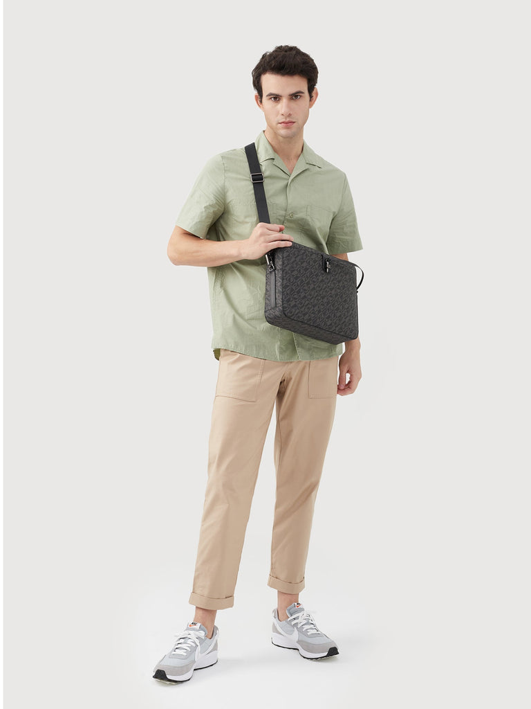 Sandrino Monogram Large Messenger Bag - BONIA