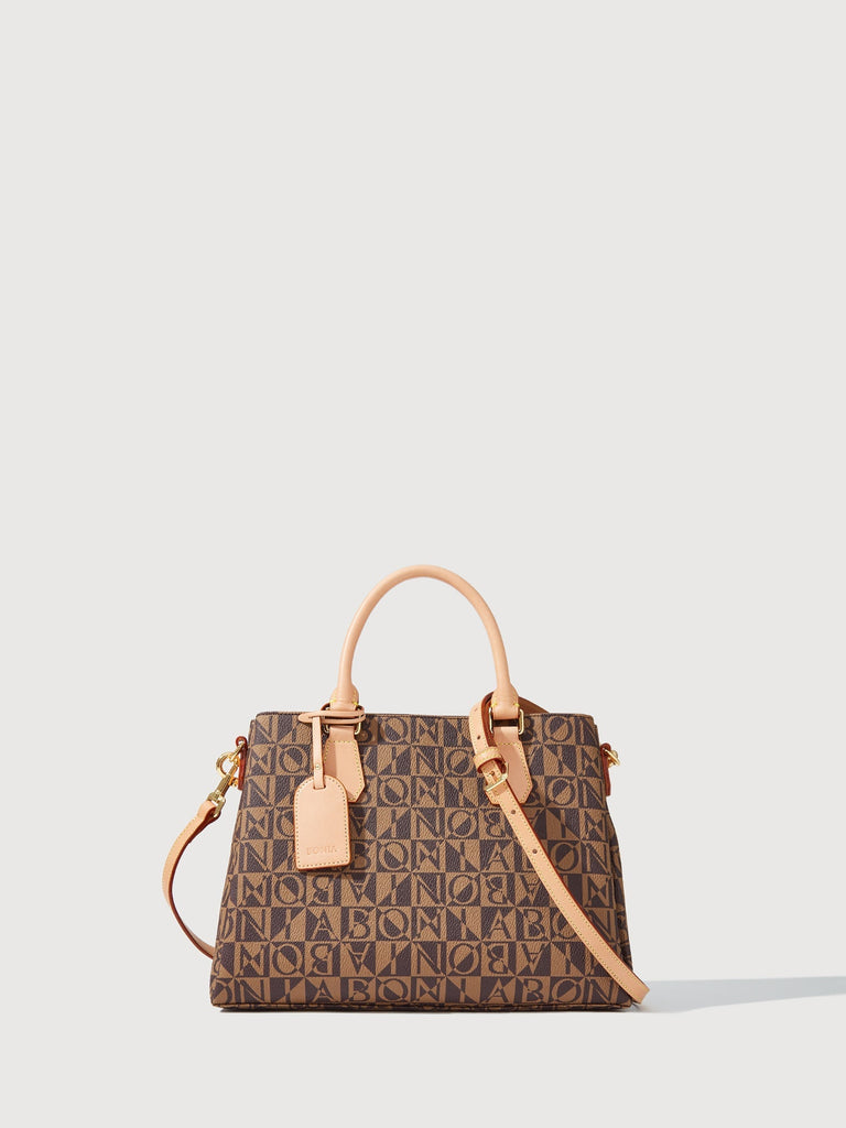 Veronica Monogram Structured Satchel S - BONIA