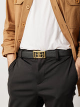 Beno Non-Reversible Leather Belt with Gold Auto Lock Buckle - BONIA