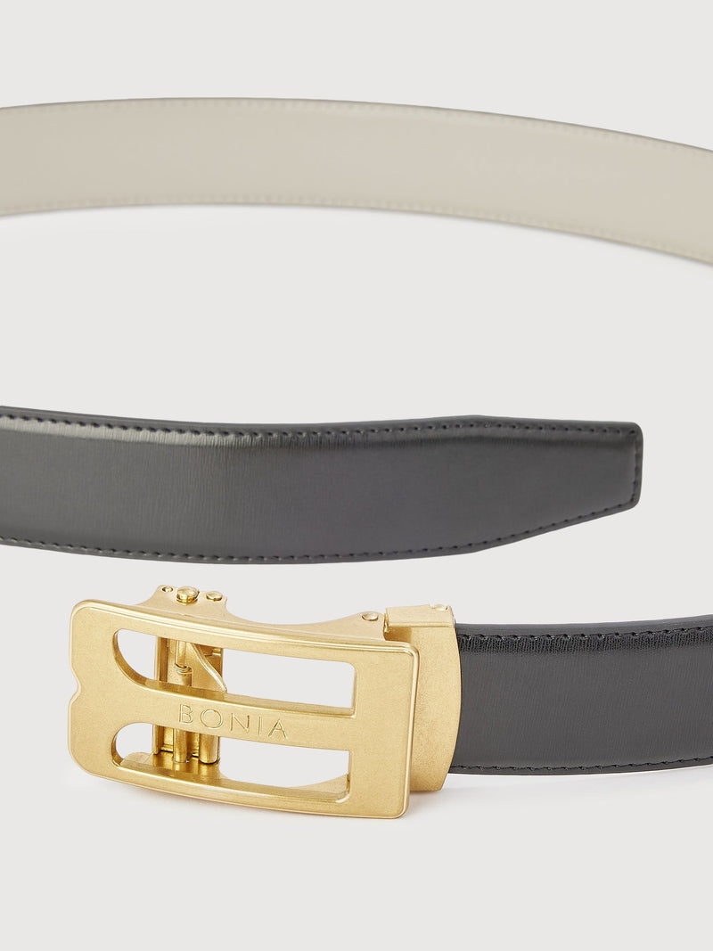 Beno Non-Reversible Leather Belt with Gold Autolock - BONIA