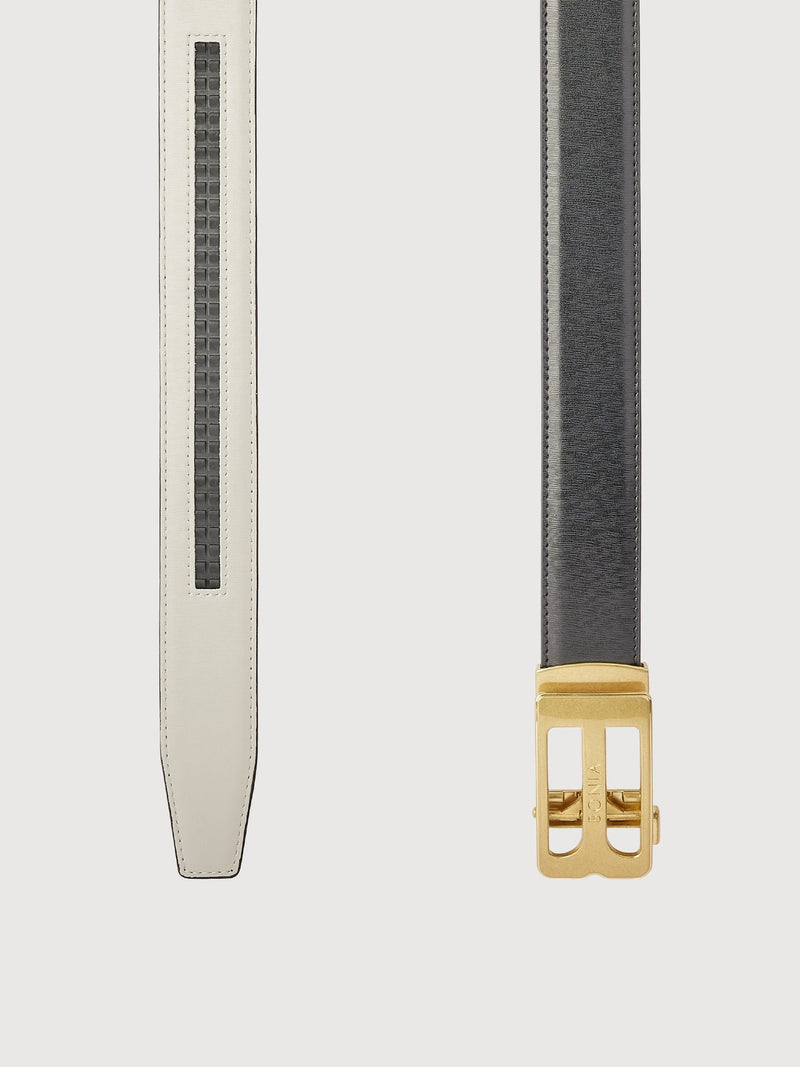 Beno Non-Reversible Leather Belt with Gold Autolock - BONIA
