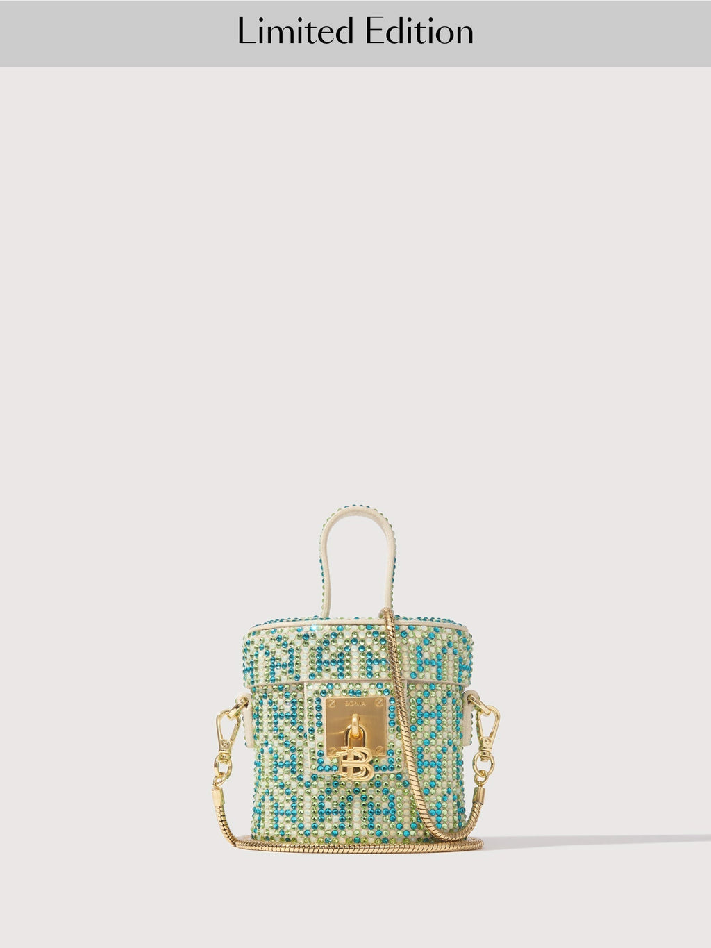 La Regale Raya Crystal Shoulder Bag in Gold